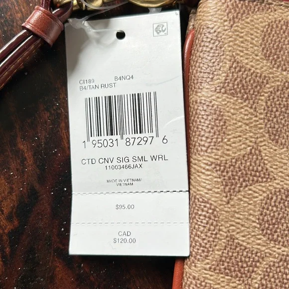 Signature Brown Wristlet by Coach - Picture 9 of 9